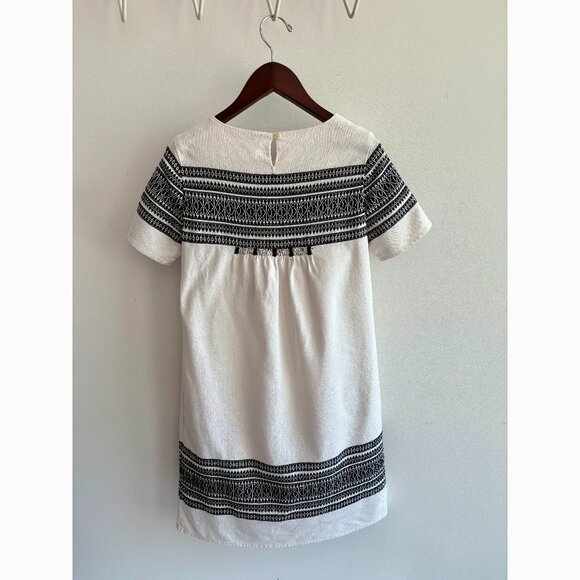 Madewell Cabana Jacquard Ivory with Black Embroidery Shift Dress - Picture 5 of 8
